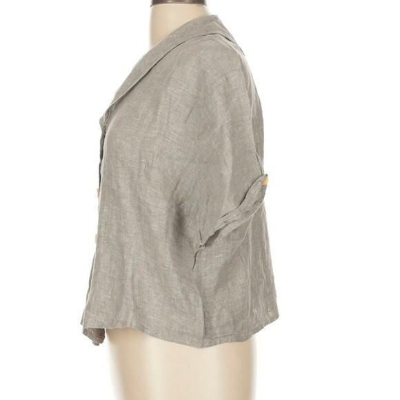 Vintage flax gray linen button down shirt - Picture 4 of 5